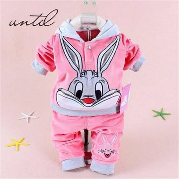 Babies 2Pc Adorable Cartoon Character Hoodie and Pant Set. Ages 6~24M